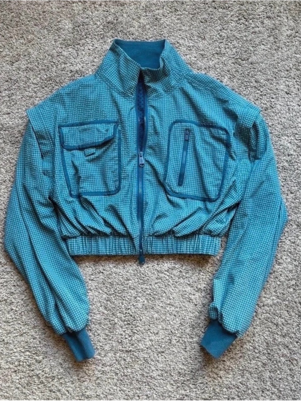 Free People FP Movement Forty Love Cropped Jacket Caribbean Coast S